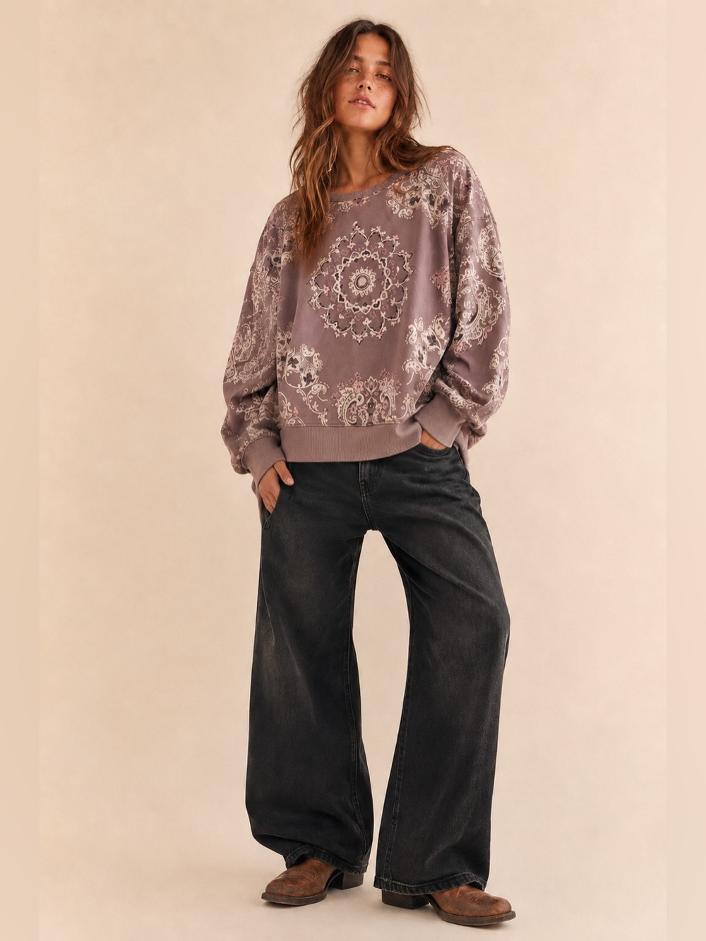 American Eagle Outfitters paisley bandana oversized sweatshirt